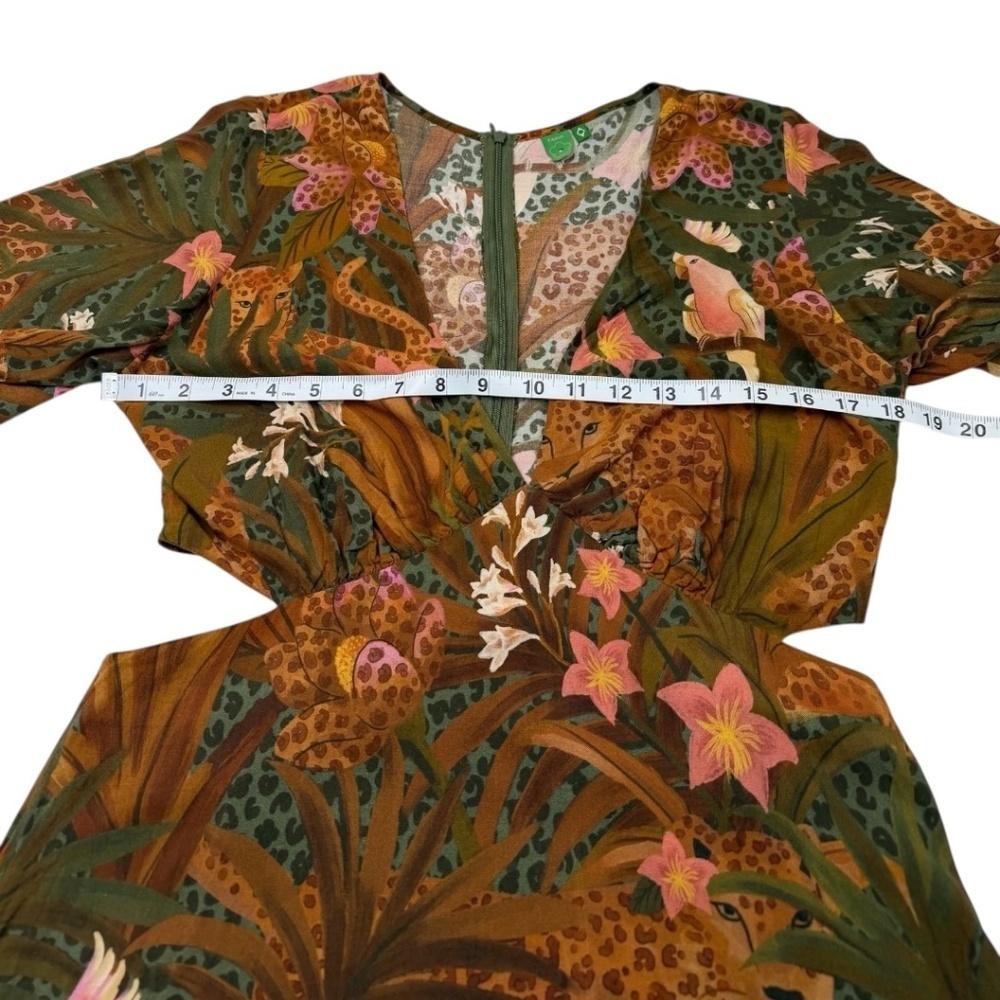 Farm Rio Tropical Jungle Mid Cutout Dress - Picture 14 of 14